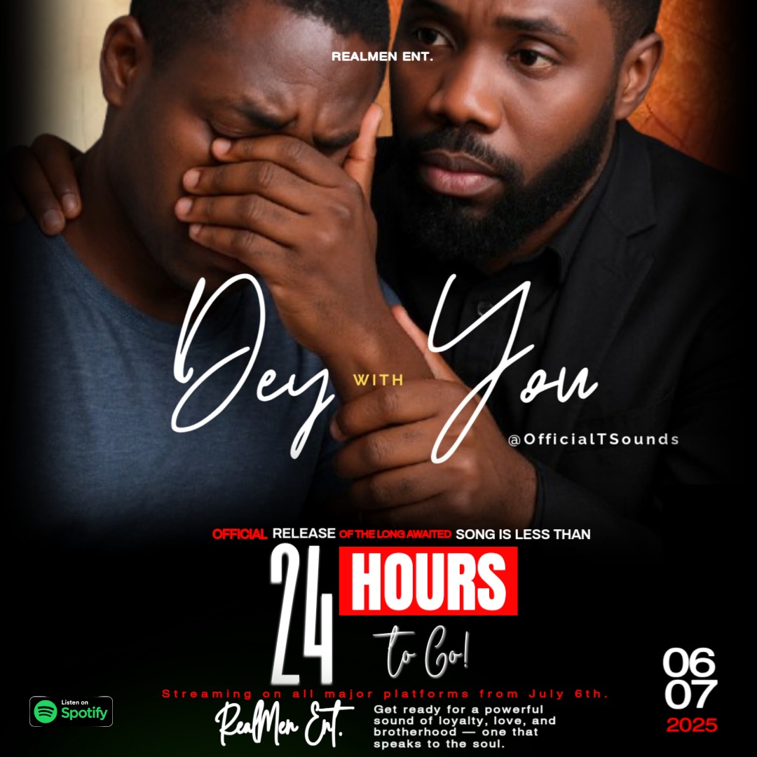 24 HOURS TO GO!
The long-awaited moment is finally here...
"DEY WITH YOU" by Official drops tomorrow — July 6th, 2025!

Streaming on all major platforms starting July 6th
Available on Spotify, Apple Music and more...

Diaz Thomas Partey Wike Tinubu Brown Buhari Independence Day