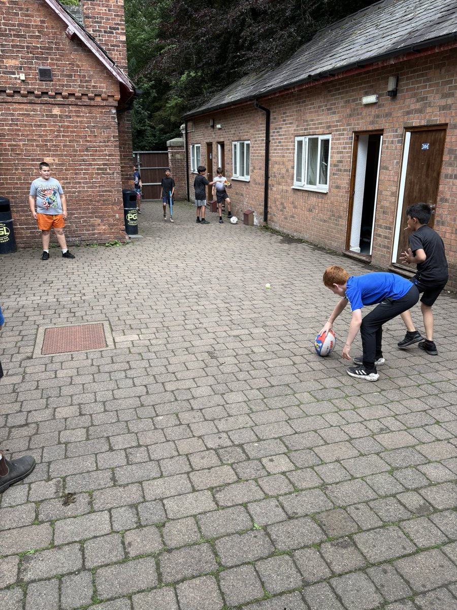 Having a play before we head out onto the pond for raft building and shooting arrows in archery.