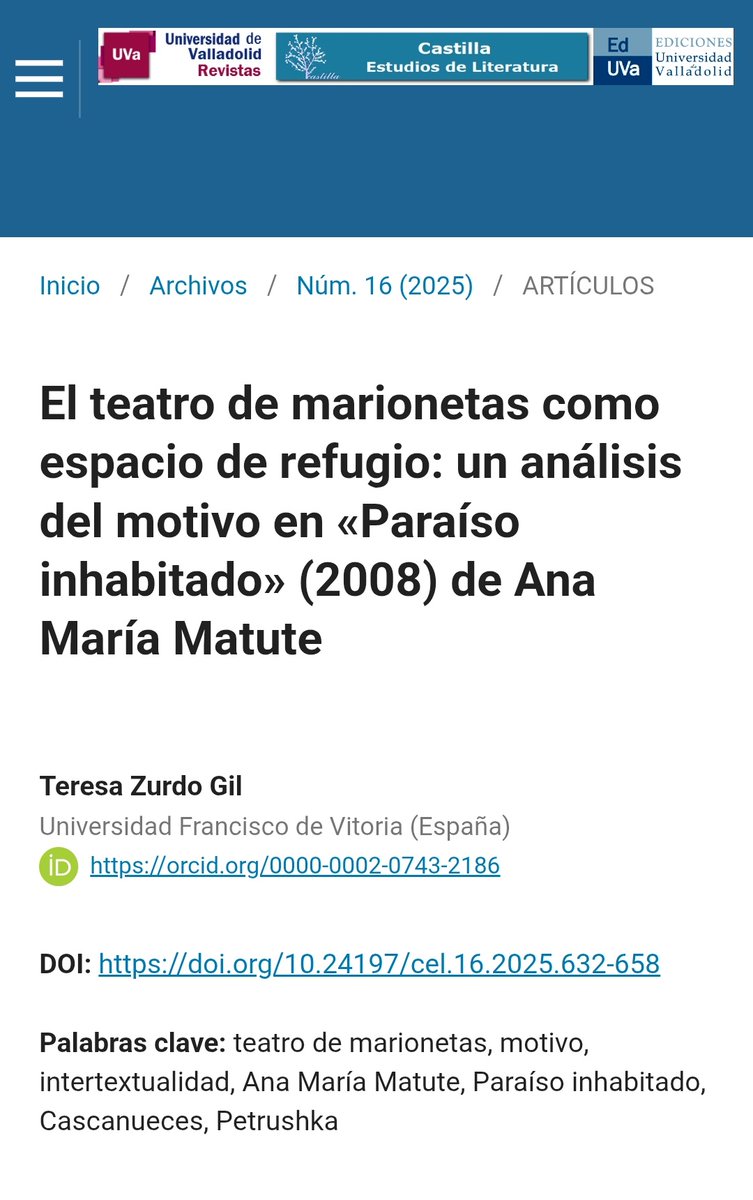 Dos años después de que empezase este análisis de una mis novelas favoriras, acaba de salir publicado ✍️

revistas.uva.es/index.php/cast…
