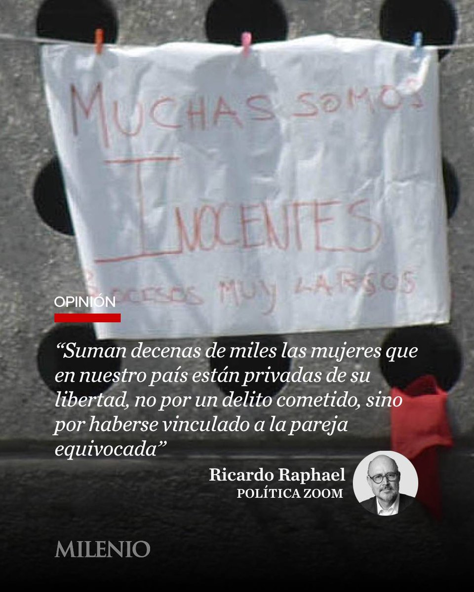 Milenio's tweet image. #PolíticaZoom | “Son decenas de miles de casos que pueblan las cárceles de mujeres y que están construidos de la misma manera: ser la amante, la madre de los hijos, la amiga o la compañera de un presunto criminal no tendría por qué convertirte, casi en automático, en una…
