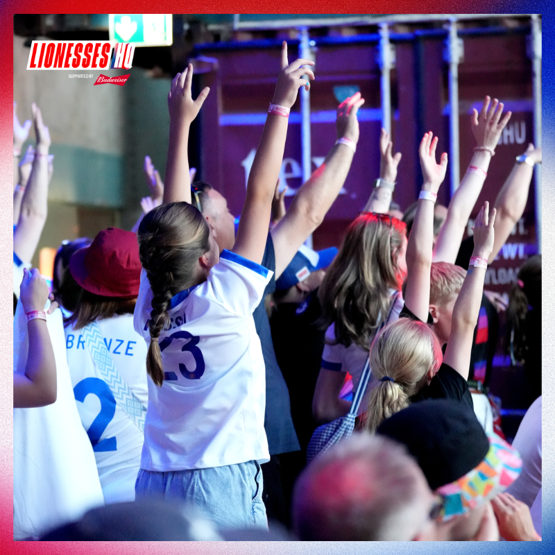 Lionesses's tweet photo. What an atmosphere! 🙌

Lionesses HQ - supported by @BudweiserUK - is in full-flow in Zürich! 😍