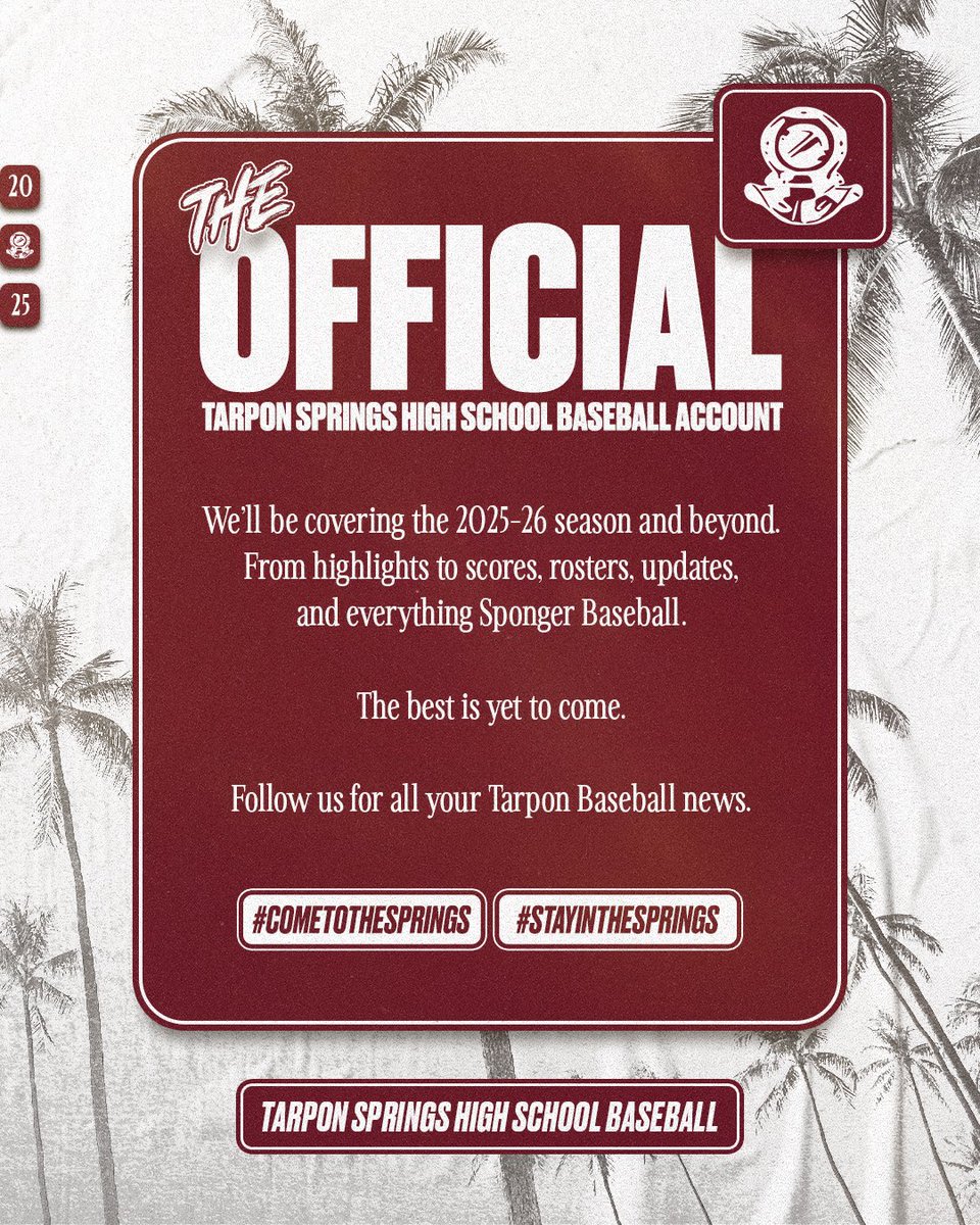 The official landing spot for all things Sponger Baseball. 

The best is yet to come. 

#ComeToTheSprings #StayInTheSprings