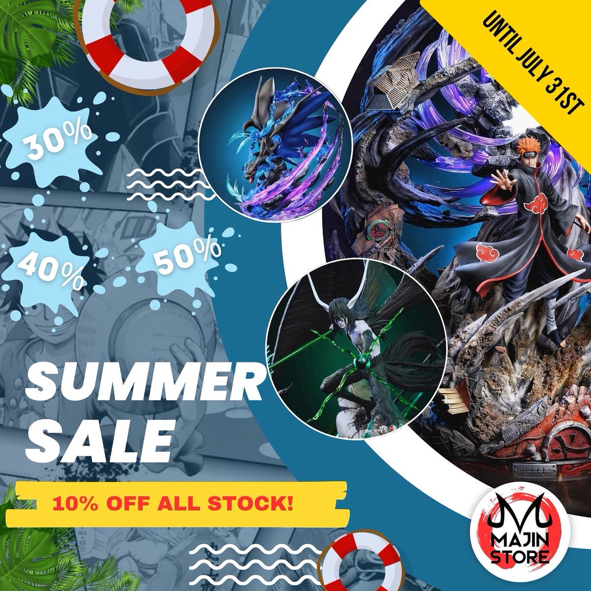 🔥 ¡Las rebajas de verano ya están en marcha!
Todo el stock tiene al menos un 10% de descuento, y algunas figuras llegan al 50% 😱

🗓️ Disponible hasta el 31 de julio.

🔗 majin-store.com/es/192-stock

_____

🔥 Summer sales are live!
Everything in stock has at least 10% off, and some