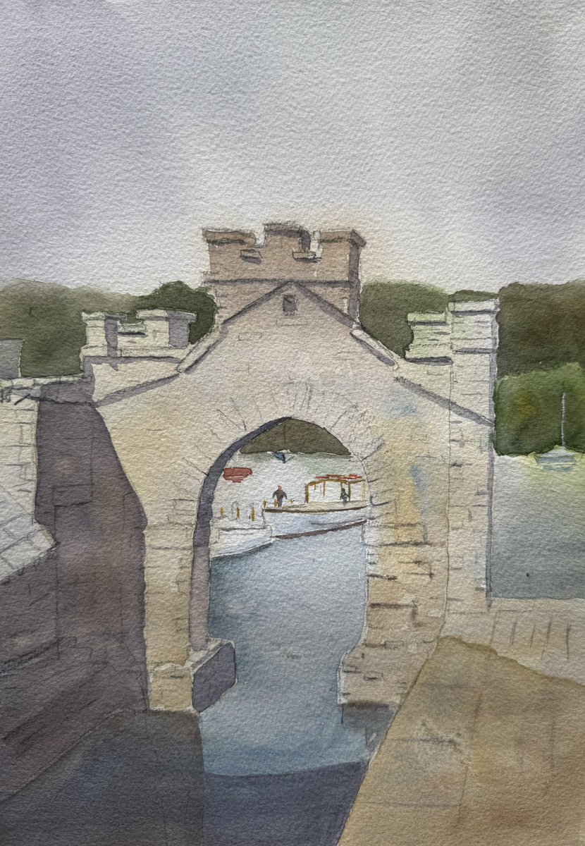 MARKCORNER16's tweet image. Watercolour of Fell Foot, Windermere, painted on location yesterday, just before the rain arrived!