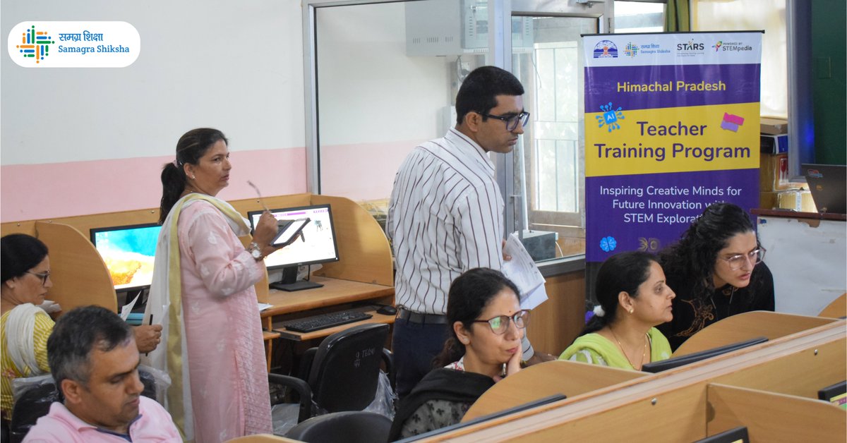 SamagraHimachal's tweet photo. This training by Samagra Shiksha Himachal is a step toward transforming classrooms into centers of curiosity, creativity and 21st-century learning.

#aolautensarkarischoolonkiaur
#STEMforFuture #SamagraShikshaHP #FutureReadyEducation #CodingInClassrooms #AIinEducation https://t.co/e1KtZFmK6Q