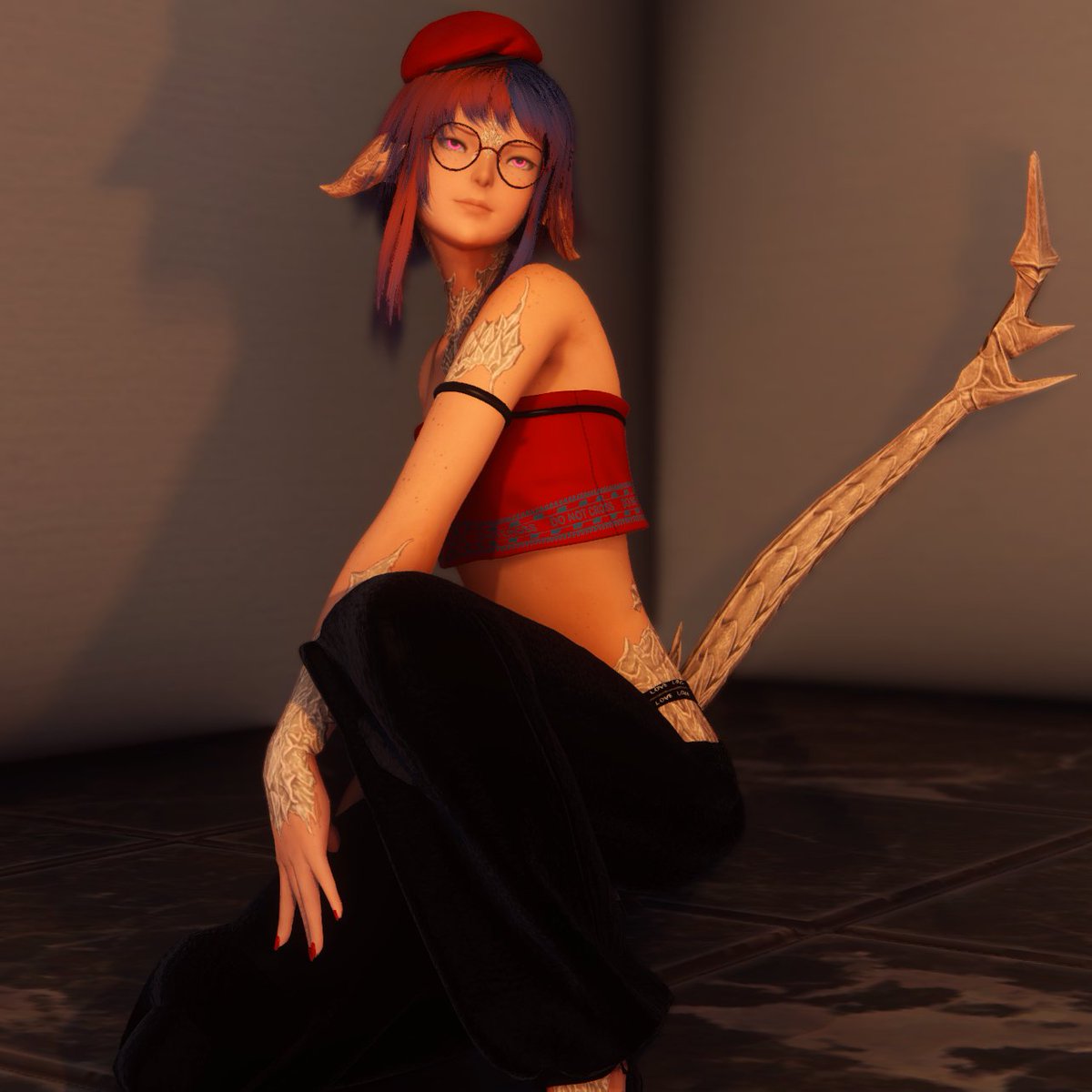 Tearlament_Raye's tweet photo. Careful now… staring too long might give you ideas. Not that I’d stop you.~

#FFXIV | #FF14 | #GPOSERS | #aura | #gpose https://t.co/B9sdT9vAcu