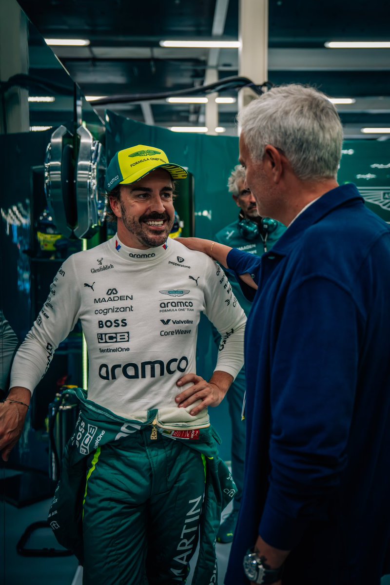 AstonMartinF1's tweet photo. The Special One(s)… 🤝

#BritishGP https://t.co/cDeaq4KQrX