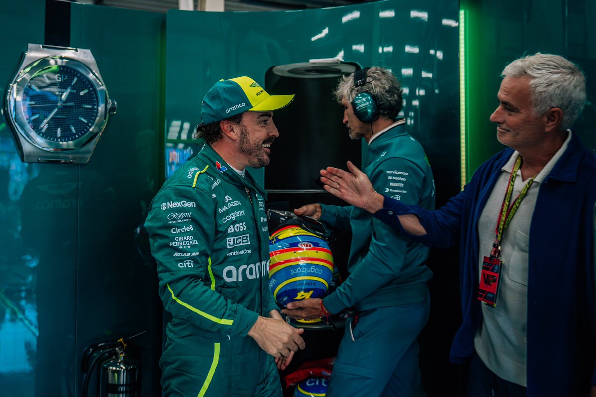 AstonMartinF1's tweet photo. The Special One(s)… 🤝

#BritishGP https://t.co/cDeaq4KQrX