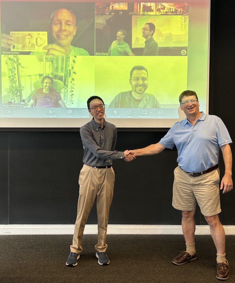 Vincent Conitzer (@conitzer) on Twitter photo Congratulations to Brian Zhang on a successful defense and an amazing dissertation! Further great things to come as he goes on to his postdoc with <a href="/KonstDaskalakis/">Constantinos Daskalakis</a>. Turing quote on £50 note: "This is only a foretaste of what is to come and only the shadow of what is going to be" Congratulations to Brian Zhang on a successful defense and an amazing dissertation! Further great things to come as he goes on to his postdoc with <a href="/KonstDaskalakis/">Constantinos Daskalakis</a>. Turing quote on £50 note: "This is only a foretaste of what is to come and only the shadow of what is going to be"