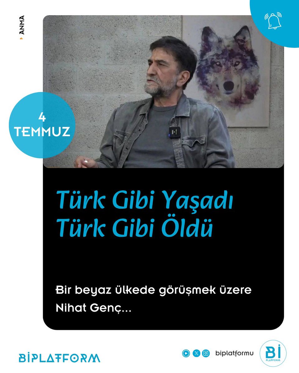 biplatformu's tweet photo. Türk milleti yolunda hiçbir azimetten dönmedi. Delikanlıca yaşadı ve gitti. Başımız sağolsun.
.
.
#biplatform #nihatgenç #nihatgenç🇹🇷 https://t.co/j3n3fj3k3b