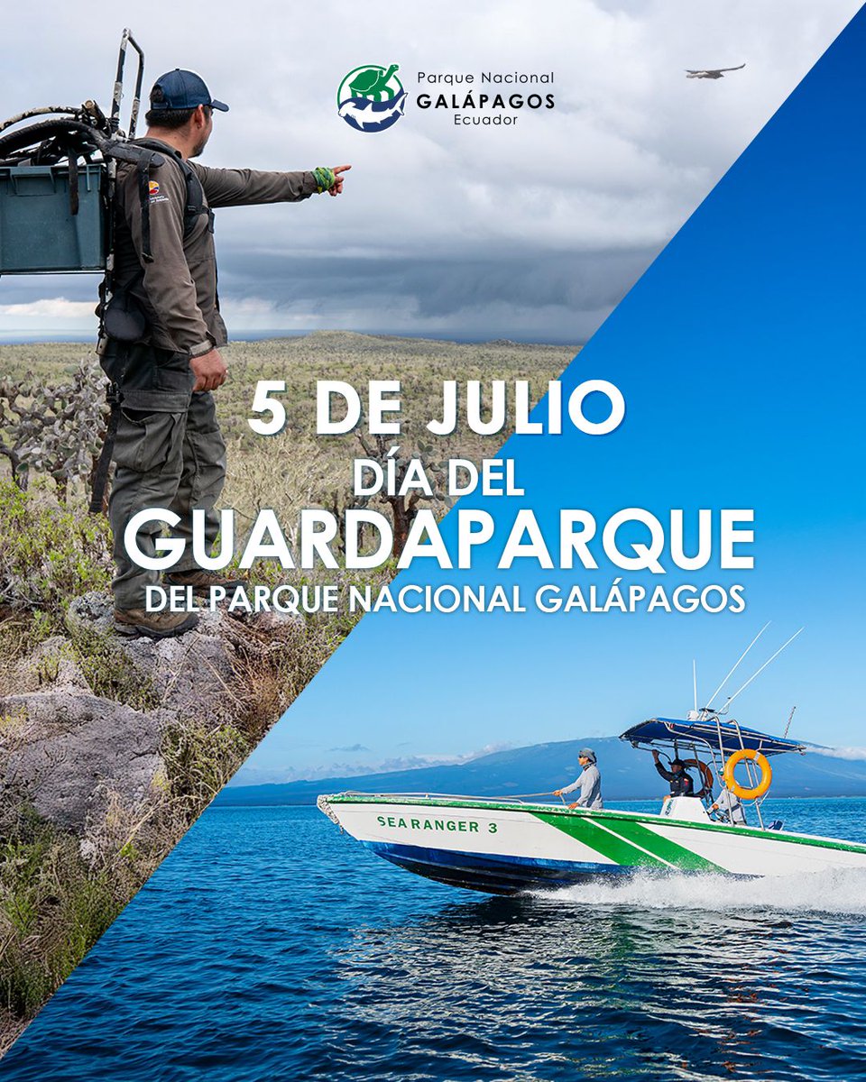 #Galápagos | Hoy no es un día cualquiera.
Hoy celebramos a quienes han hecho de la conservación un propósito de vida.

Ser guardaparque en Galápagos no es solo una profesión, es una vocación que exige fuerza, compromiso y amor profundo por esta tierra única.

Desde los monitoreos