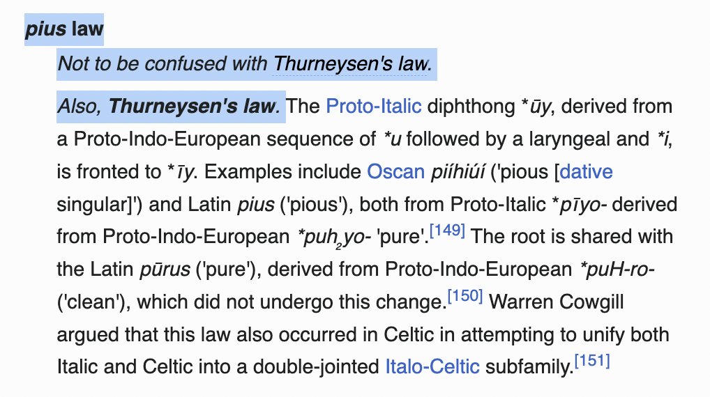 Ah, of course, Thurneysen's Law, which one would need be an idiot to confuse with, of course, Thurneysen's Law.