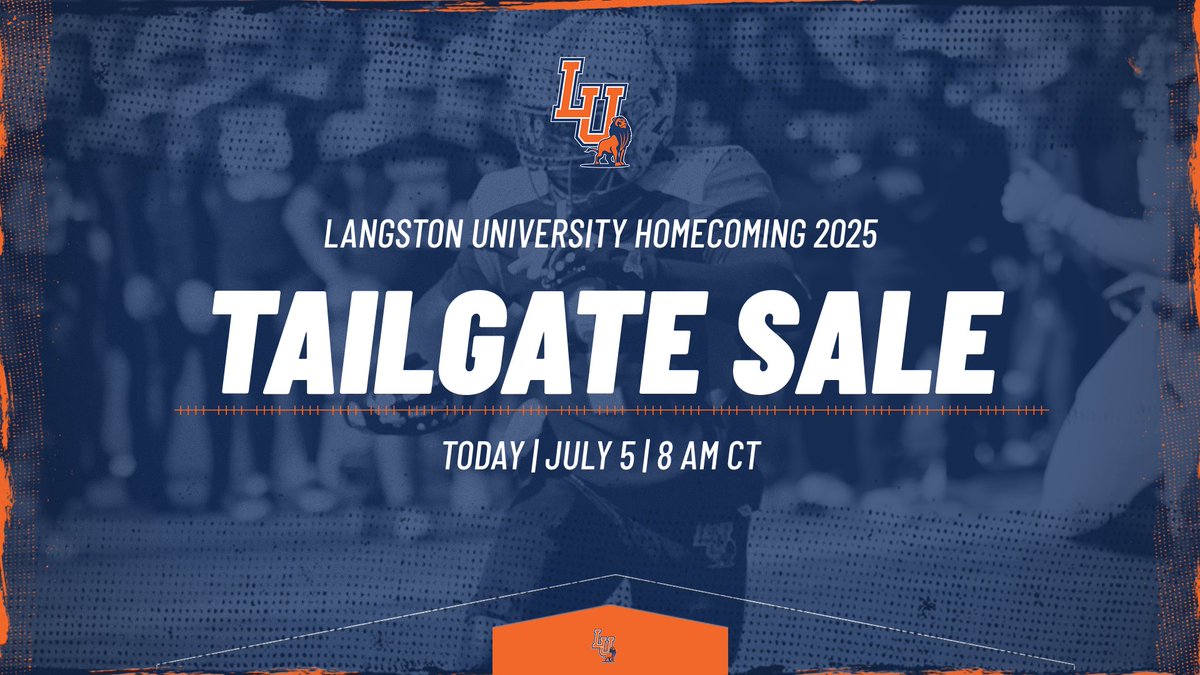 LangstonSports's tweet image. 🚨 TAILGATE IS OPEN 🚨
🦁 Secure your Homecoming Tailgate spots NOW and join us on October 11th for Homecoming 2025🦁
👉🎟️ : bit.ly/4kpnnPN
#goLions X #WeRoar