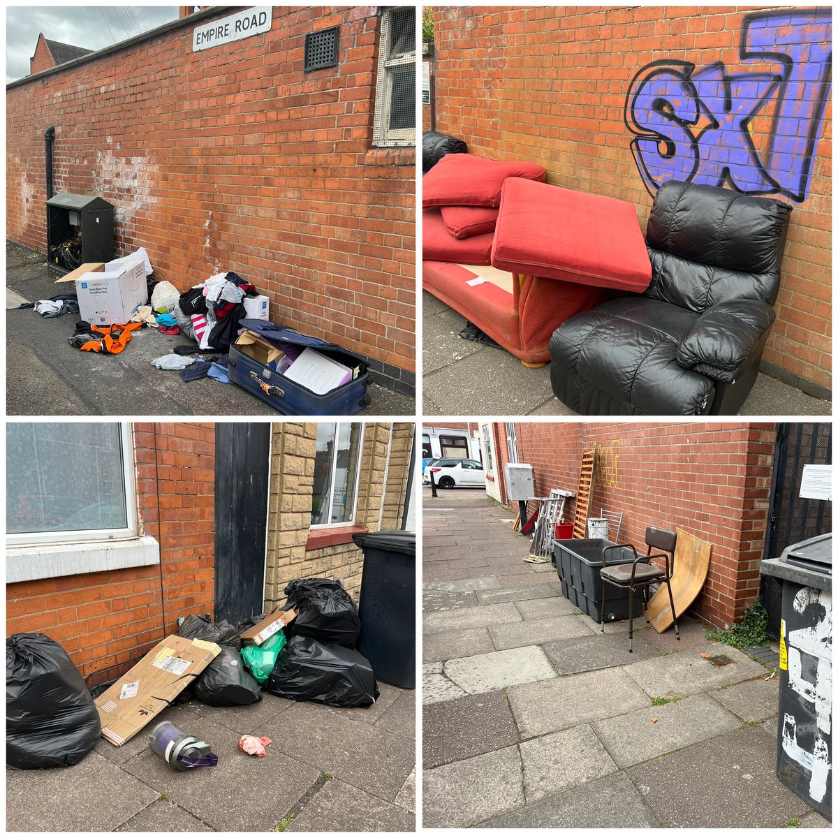 Alice Hawkins Community Projects (@alicehawkinscp) on Twitter photo Awful increase in flytipping in the area. 4 different lots on just Empire Rd today. All have been reported to <a href="/Leicester_News/">Leicester City Council</a> via the <a href="/CleanStreetsApp/">LoveCleanStreets</a>. Did you know you can ask for a bulky waste collection for free from the council? leicester.gov.uk/your-environme… Awful increase in flytipping in the area. 4 different lots on just Empire Rd today. All have been reported to <a href="/Leicester_News/">Leicester City Council</a> via the <a href="/CleanStreetsApp/">LoveCleanStreets</a>. Did you know you can ask for a bulky waste collection for free from the council? leicester.gov.uk/your-environme…