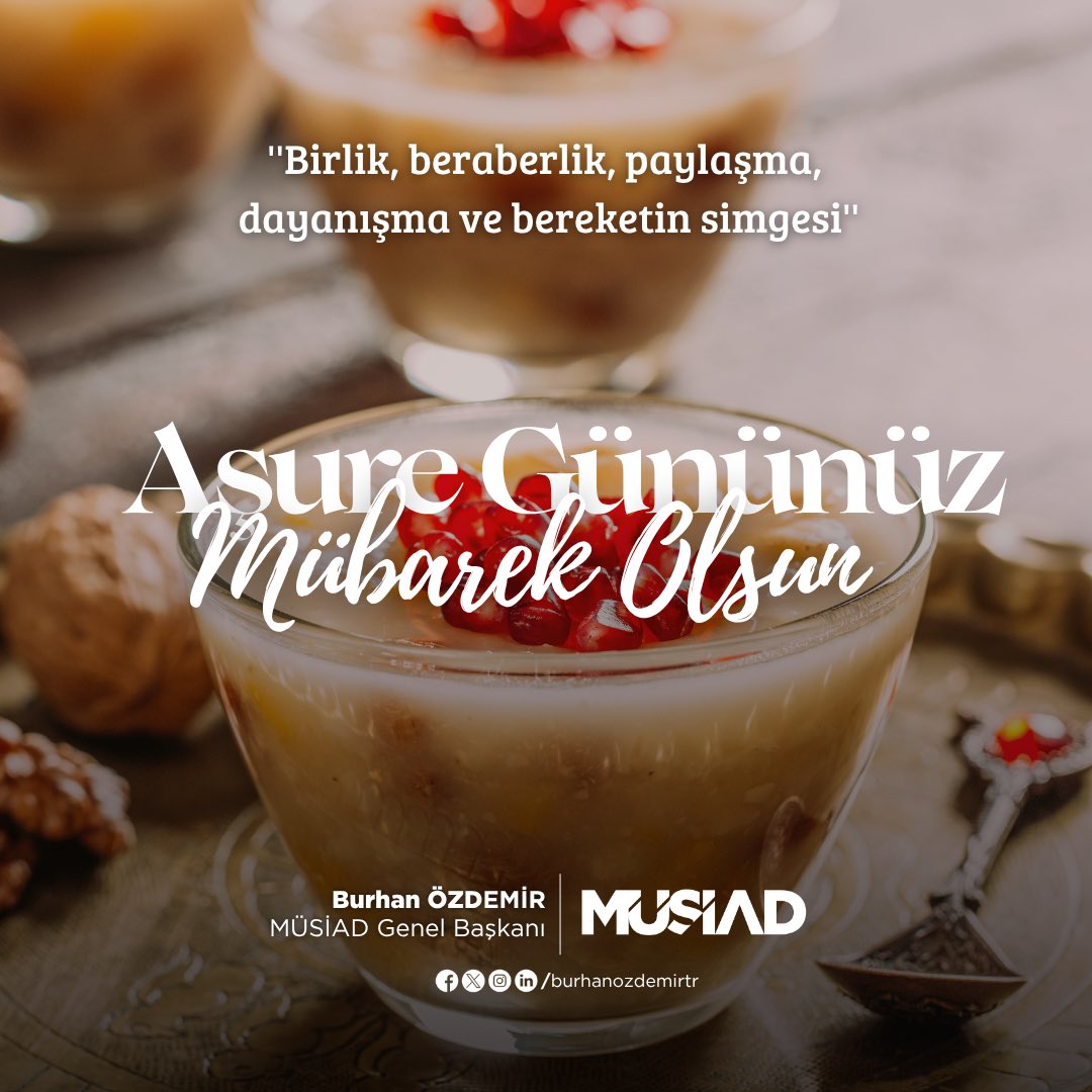 Aşure Günümüz Mübarek Olsun

Farklı tatların aynı kazanda buluştuğu aşure, bir arada yaşamanın, hoşgörünün ve kardeşliğin güzel bir ifadesidir. MÜSİAD Hessen olarak bu özel günün toplumumuzda bereket, dayanışma ve huzuru artırmasını temenni ediyoruz.