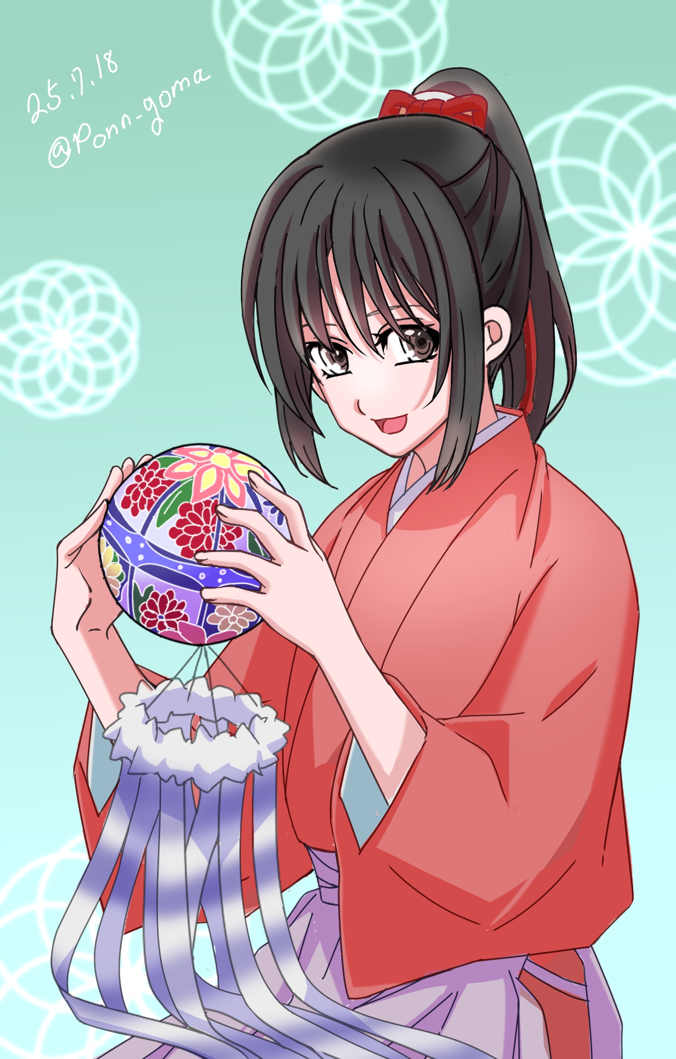 鬼っちイラスト色紙　雲の上はいつも晴れの 鬼っちイラスト色紙 雲の上はいつも晴れの - イラスト
