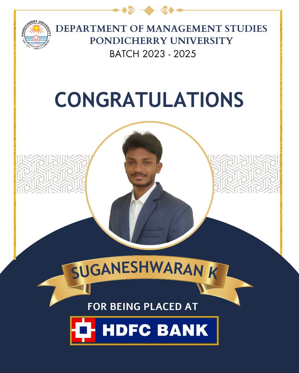 DMS_since_1986's tweet photo. Our bright minds are ready to thrive at HDFC Bank!
@PondiUniVC 
#Placements #PondicherryUniversity  #HDFCBank https://t.co/GypdezoTNY