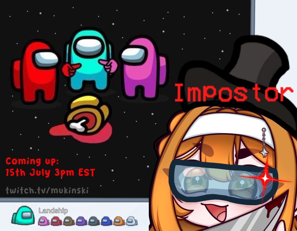mukinski's tweet image. Among us ‼️
I'll be playing among us with a bunch of chaotic people! Its gonna be fun so be there to see the chaos happen!
⏰ 15th july 3PM EST
Cant wait to see you there &lt;3
For more information join my discord - discord.gg/ZF3hC2gU7q
Emote art:
🎨@\naiconix
Glasses and…