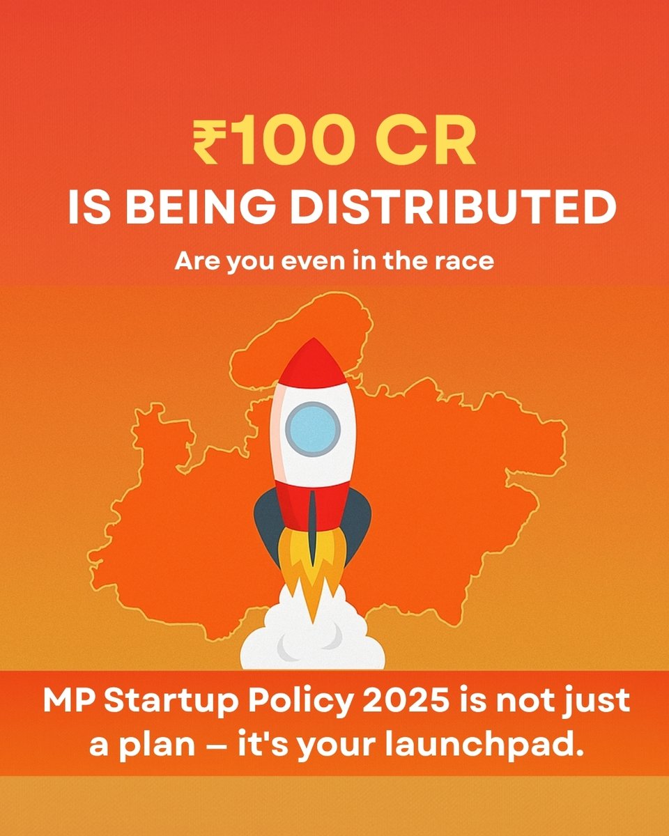 angcgroupind's tweet image. ₹100 Crore is up for grabs!
Are you building a startup in Madhya Pradesh?
.
.
#ANGC #MPStartupPolicy2025 #StartupMP #BuildWithANGC #StartupIndia #MPStartup #MadhyaPradeshBusiness #StartupFunding #WomenEntrepreneurs #TribalStartups #InnovationMP
#ANGCGroup #StartupRegistration