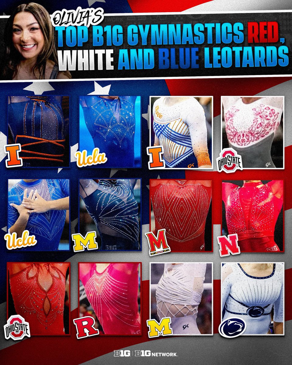 B1GGymnastics's tweet image. Any chance we get to talk about leotards, we’ll take 🤩 @olivia_karas gives her favorite red, white & blue #B1GWGym leotards ❤️🤍💙