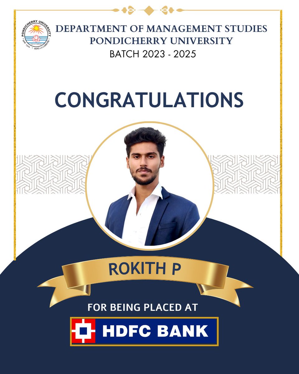 DMS_since_1986's tweet photo. Our bright minds are ready to thrive at HDFC Bank!
@PondiUniVC
#Placements #PondicherryUniversity #HDFCBank https://t.co/jRvSHN4Ep2