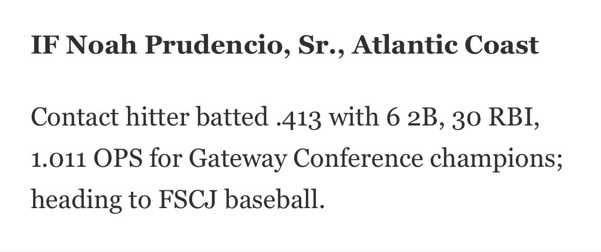 Thank you <a href="/jaxdotcom/">Florida Times-Union</a> for naming me in the 2025 Times Union All-First Coast Teams selection.

<a href="/CFreemanJAX/">Clayton Freeman</a>
<a href="/FSCJBaseball/">FSCJ Baseball</a>
<a href="/CCBLJAX/">Coastal Collegiate Baseball League</a>
<a href="/ACRaysBaseball/">Atlantic Coast Baseball (Official)</a>
