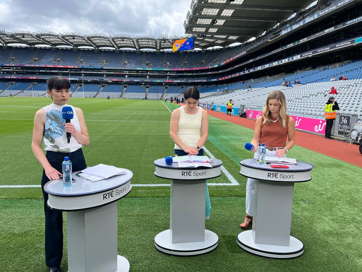 Joanne Cantwell (@joanne_cantwell) on Twitter photo All very serious ahead of the first of our double-header from Croke Park. Anne Marie and <a href="/aoifasheehan/">Aoife Sheehan</a> are here for Waterford v Clare.
Then it’s <a href="/ShefflinHenry/">Henry Shefflin</a>, <a href="/DaloAnto/">Anthony Daly</a> and <a href="/DonalOgC/">Dónal Óg Cusack</a> for the start for an epic weekend of Hurling semi-finals, with Cork v Dublin.
<a href="/RTE2/">RTÉ2</a> from 2:15 All very serious ahead of the first of our double-header from Croke Park. Anne Marie and <a href="/aoifasheehan/">Aoife Sheehan</a> are here for Waterford v Clare.
Then it’s <a href="/ShefflinHenry/">Henry Shefflin</a>, <a href="/DaloAnto/">Anthony Daly</a> and <a href="/DonalOgC/">Dónal Óg Cusack</a> for the start for an epic weekend of Hurling semi-finals, with Cork v Dublin.
<a href="/RTE2/">RTÉ2</a> from 2:15