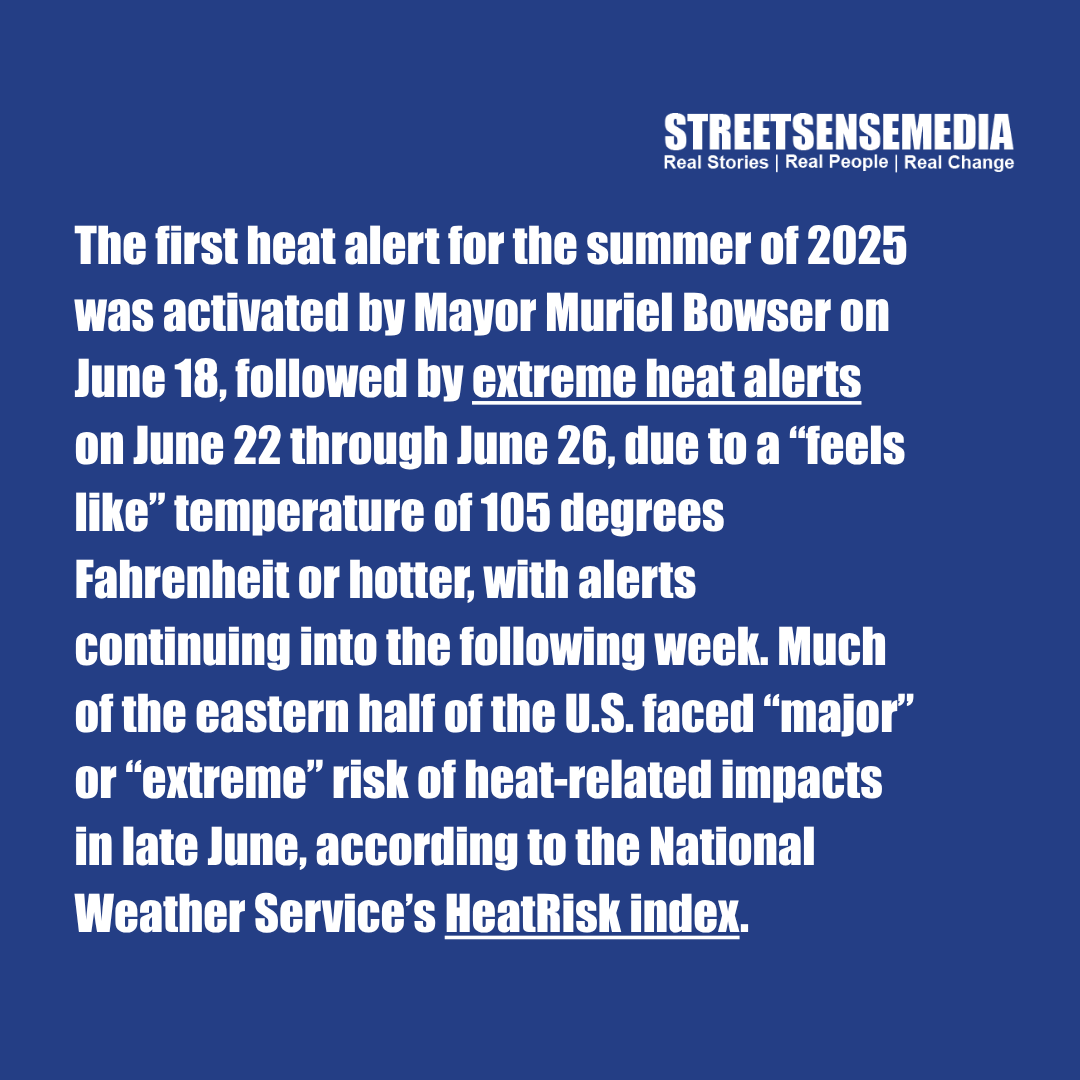 streetsensedc's tweet image. As D.C. faces extreme heat this summer, the most vulnerable in the city, including those experiencing homelessness, are at greater risk. Read about this summer's heat plan and more at bit.ly/3TTYSPP