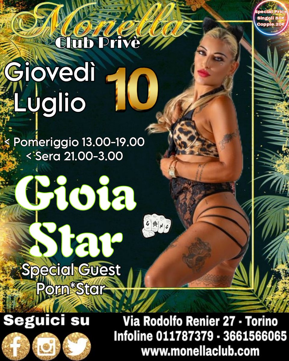 Gianni ⭐Monella⭐ (@giannimonella) on Twitter photo Vi aspettiamo Giovedì 10 Luglio, pomeriggio e sera al <a href="/ClubMonella/">Monella Club</a> ❤️ in compagnia della meravigliosa #PORNOSTAR
⭐GIOIA STAR⭐ per una #GANGBANG davvero esplosiva 🔥
➡️ monellaclub.com Vi aspettiamo Giovedì 10 Luglio, pomeriggio e sera al <a href="/ClubMonella/">Monella Club</a> ❤️ in compagnia della meravigliosa #PORNOSTAR
⭐GIOIA STAR⭐ per una #GANGBANG davvero esplosiva 🔥
➡️ monellaclub.com