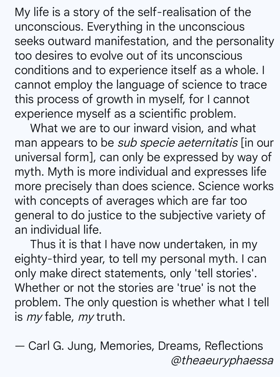 A long beloved passage from Carl Jung's, 'Memories, Dreams, Reflections'.