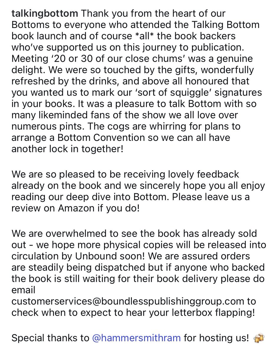 talkingbottom's tweet image. Thank you from the heart of our Bottoms to everyone who attended the Talking Bottom book launch and *all* the book backers who've supported us on this journey to publication. Meeting '20 or 30 of our close chums' was a genuine delight! Thanks to @HammersmithRam for hosting us!