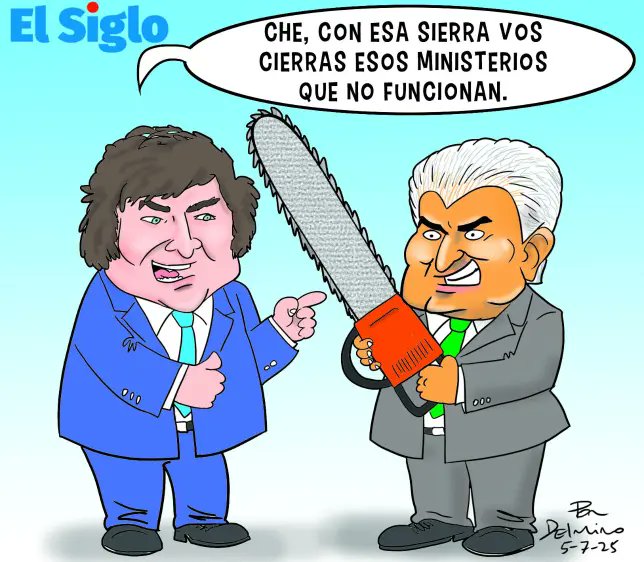 Viene la motosierra contra bultos...Caricatura de <a href="/delmiroquiroga/">Delmiro</a>