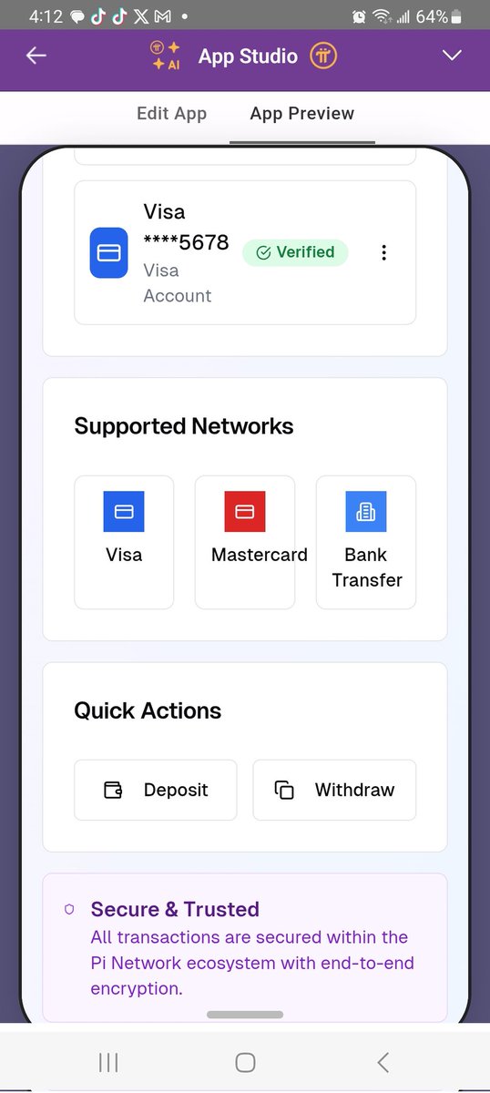 SadeqSharem's tweet photo. ๐ PiSwap Hub Beta Update! ๐
Now in beta: swap Pi with major fiat (USD, EUR, JPY, GBP, CNY, SAR) & stablecoins like USDC ๐ฑ
๐ Connect your bank, Visa, or Mastercard
๐ Support by staking some Pi
๐ฒ Try it now via Pi Browser > Pi Studio Apps
#PiNetwork #PiSwap #Crypto #Web3 https://t.co/BVdfsYc4Yl