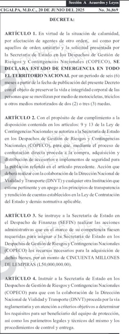 ¿50 millones para comprar cascos mediante compras directas? ¿Estado de emergencia por 6 meses?...

¿En serio? 

¿No sería mejor reparar las carreteras, señalizar, pintar las líneas, poner ojos de gato, instalar semáforos, entrenar y poner a trabajar a la policía de tránsito,
