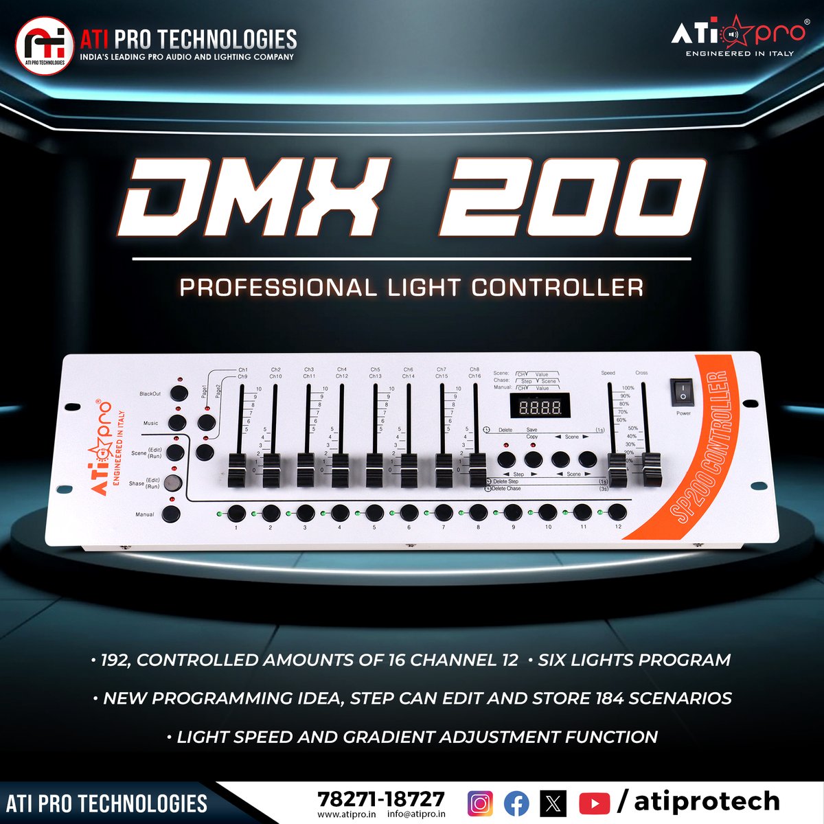 atiprotech's tweet image. 🎛️ DMX 200 Light Controller with Tap Click Tech
Real-time, on-beat lighting control for DJs &amp;amp; stage pros.
Compact, powerful &amp;amp; made for performance!

#DMX200 #LightingController #ATIProTechnologies #StageLighting #TapClickTech #WeAreATIPro