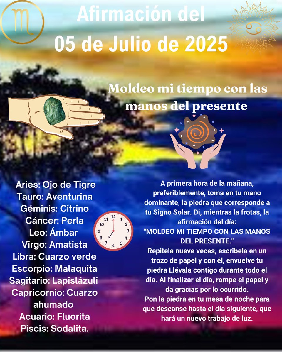 #Afirmaciondel05: Moldeo mi tiempo con las manos del presente.