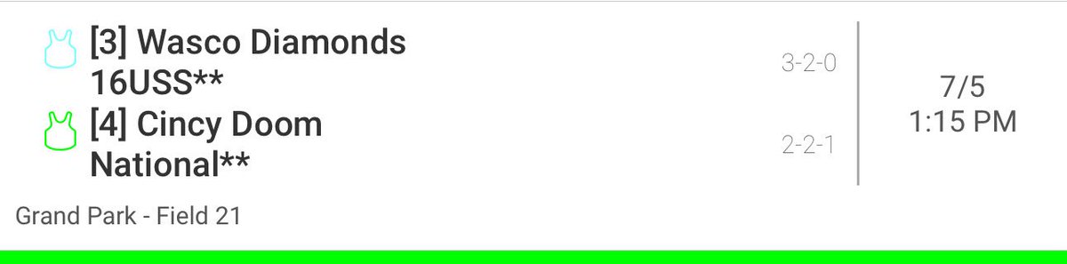 2-2-1 in pool play with 2 close losses. 
Bracket play kicks off at 1:15pm today! 
Let’s do this! <a href="/doom_cincy/">Cincy Doom 16u Allphin/ Gonzalez</a> <a href="/d1fastpitch1/">D1 Fastpitch</a> <a href="/ExtraInningSB/">EXTRA INNING SOFTBALL</a> <a href="/CoastRecruits/">Coast 2 Coast Recruits</a>