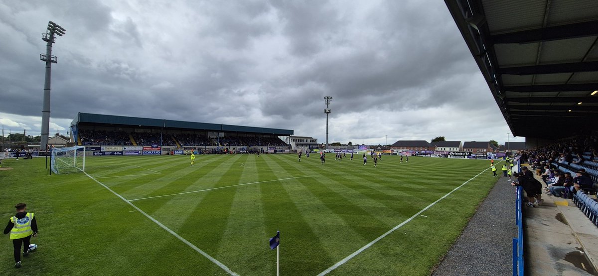 bluegroundforce's tweet photo. Finally sitting down! The big day is here and already in full swing @Glenavon_FC v @FCErzgebirgeAue in the game that never was. 2nd leg. #BeJustandFearNot https://t.co/nyVhPssEMc