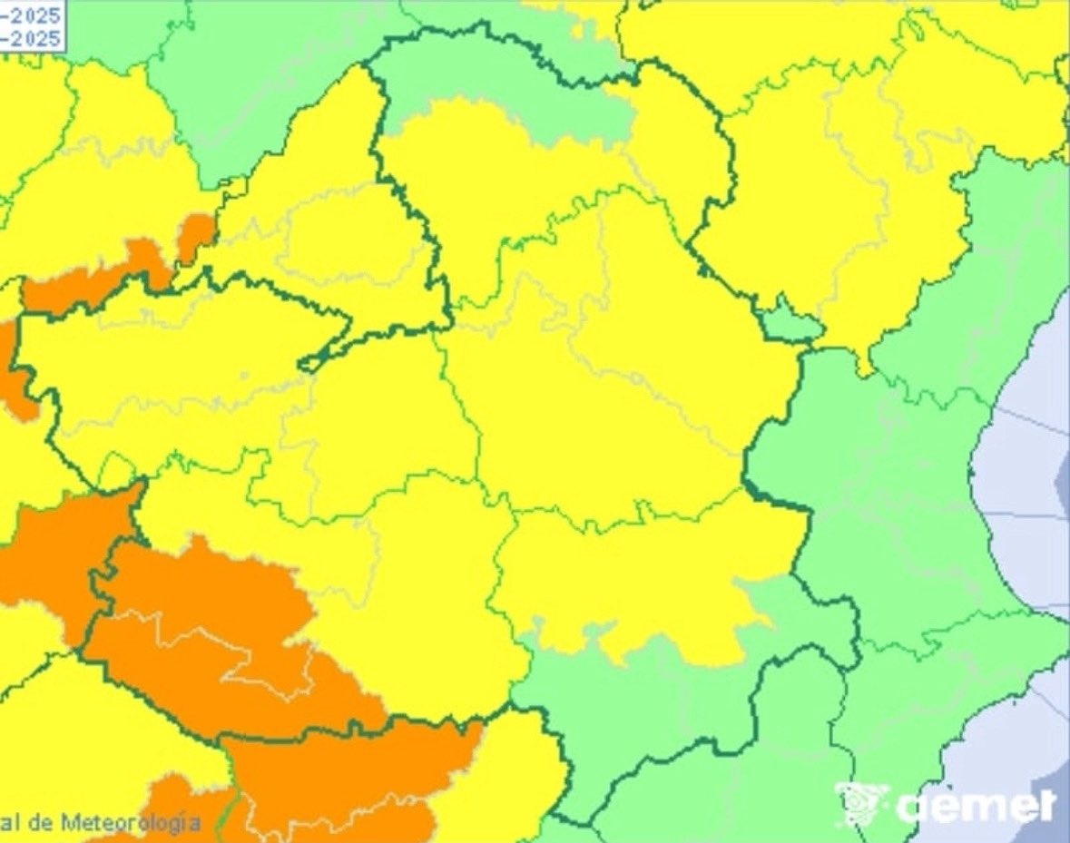 🚨 Aviso Nivel Amarillo 🚨
⚠️ Hoy, sábado 5 de julio, desde las 12:00h hasta las 23:59h.
🌧️ Posibles lluvias intensas y tormentas.
📍 Afecta a Mondéjar y alrededores (La Alcarria - Guadalajara).

👉 Se recomienda precaución en desplazamientos y actividades al aire libre.