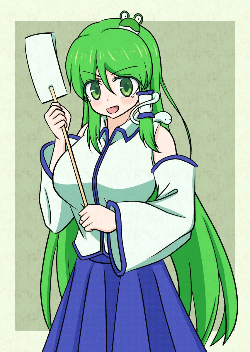 サークルポスターに使うかもしれない早苗さん立ち絵 #東風谷早苗