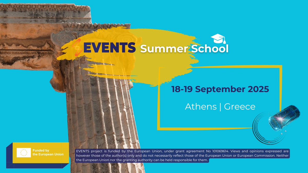 EVENTS project (@eventsproject22) on Twitter photo 🚀 Ready to shape the future of mobility?
Join us in Athens 🇬🇷 for the <a href="/EVENTSproject22/">EVENTS project</a> Summer School on CCAM & automated driving tech!
📍18–19 Sept 2025
🤝 Experts, workshops, networking
🔗 Register now: events-project.eu/events-summer-… 🚀 Ready to shape the future of mobility?
Join us in Athens 🇬🇷 for the <a href="/EVENTSproject22/">EVENTS project</a> Summer School on CCAM & automated driving tech!
📍18–19 Sept 2025
🤝 Experts, workshops, networking
🔗 Register now: events-project.eu/events-summer-…