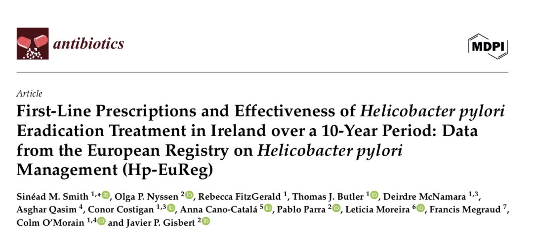 TJ (@tjbutler93) on Twitter photo Great to see the last ten years of first line treatment data for H pylori in Ireland published. <a href="/TrinityMed1/">School of Medicine, Trinity College Dublin</a> <a href="/TAGGTCD/">TCD TAGG</a> <a href="/sineadasmith/">Sinead Smith</a> <a href="/omorain_colm/">colm o'morain</a> <a href="/hpeureg/">Hp-EuReg 💊</a> <a href="/TUH_Tallaght/">Tallaght University Hospital (TUH)</a>
mdpi.com/2079-6382/14/7… Great to see the last ten years of first line treatment data for H pylori in Ireland published. <a href="/TrinityMed1/">School of Medicine, Trinity College Dublin</a> <a href="/TAGGTCD/">TCD TAGG</a> <a href="/sineadasmith/">Sinead Smith</a> <a href="/omorain_colm/">colm o'morain</a> <a href="/hpeureg/">Hp-EuReg 💊</a> <a href="/TUH_Tallaght/">Tallaght University Hospital (TUH)</a>
mdpi.com/2079-6382/14/7…