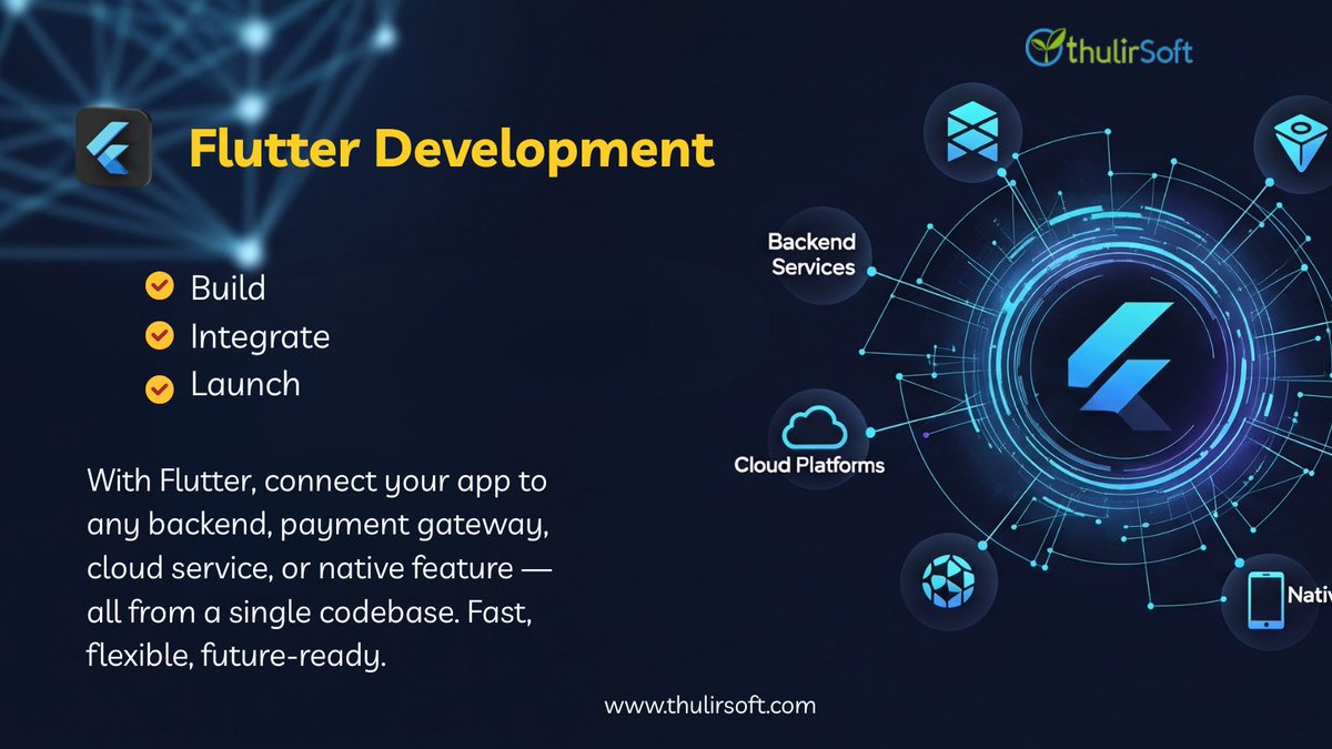 ThulirSoft's tweet image. As a leading Flutter development company in Chennai, ThulirSoft offers full-cycle Flutter app development using the latest Flutter framework. www.ThulirSoft
#flutterdevelopment #Mobiledevelopment #Flutterframework #Chennai #Trichy #FlutterDev #AppDevelopment #CrossPlatform
