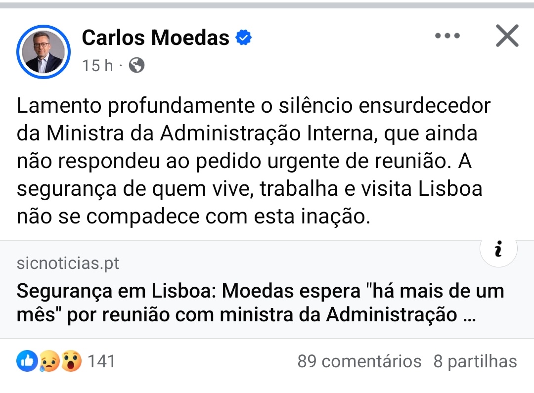 A campanha de constantes  vitimização de Carlos Moedas roça o ridículo.