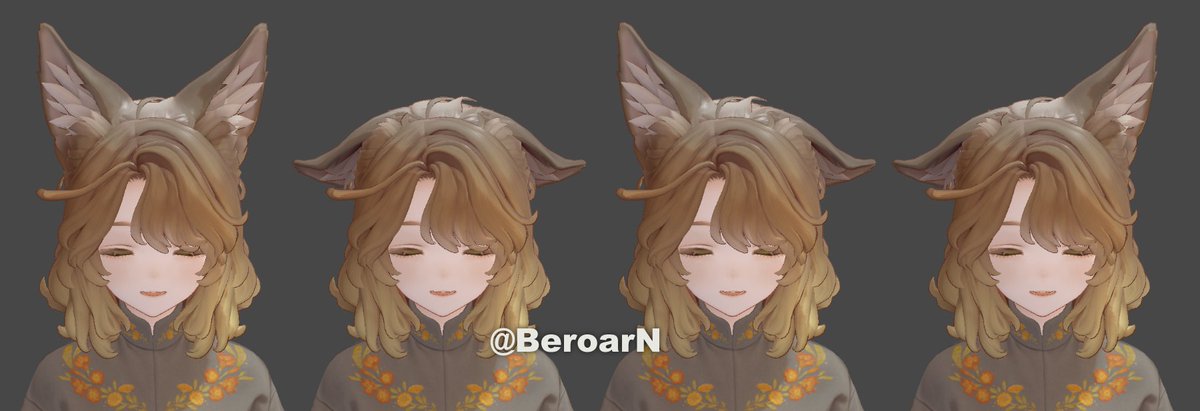 マリシアのおまけ「Extras_ver1.2.0.unitypackage」に「帽子用ねこ耳変形」「眉色・顔の髪色をUnityで変更」を追加しました。ねこ耳と眉色は改変のお役に立てるかなぁと思います🐱
詳しくはzipに格納されている説明書をご参考ください。#Marycia3D