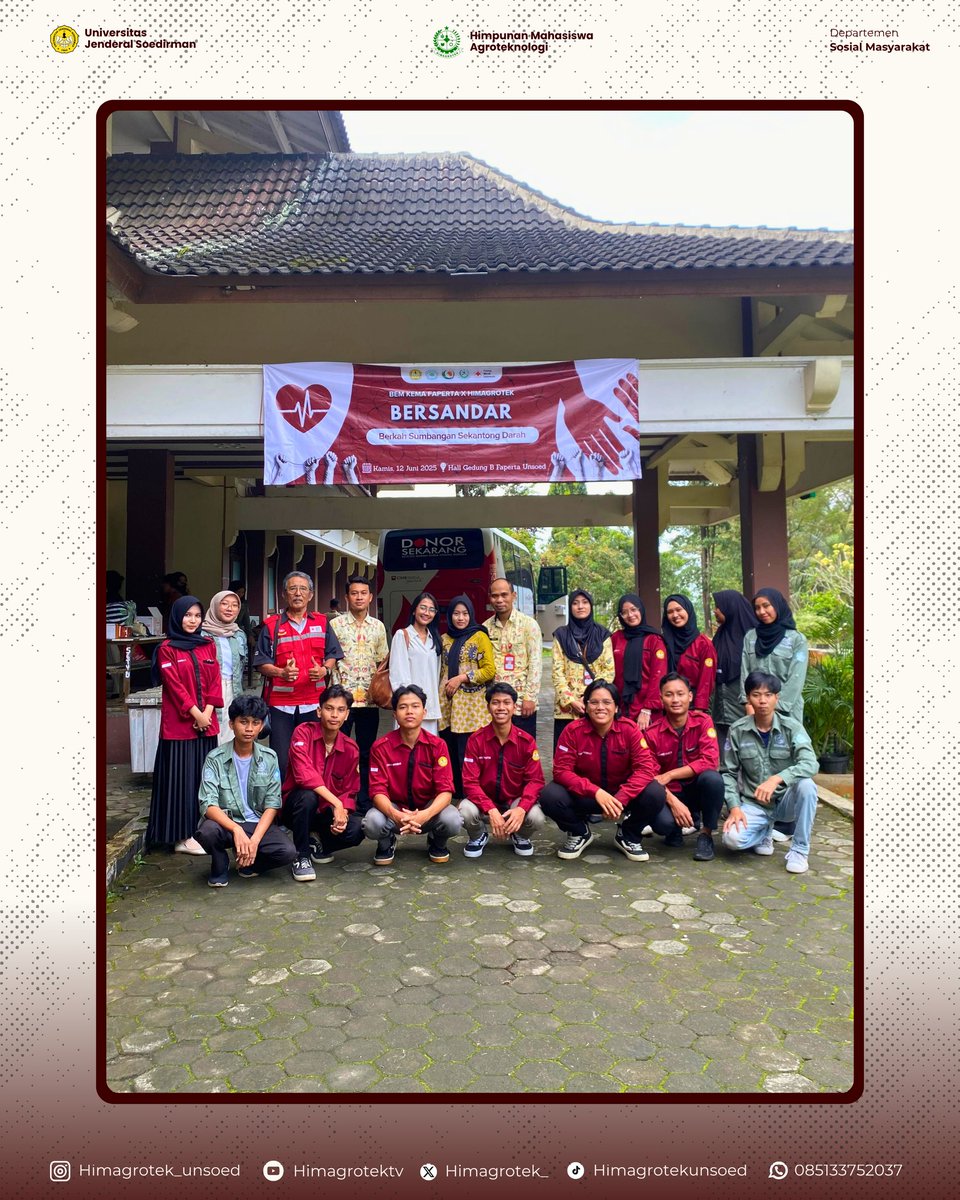 Himagrotek_'s tweet photo. Halo Agrotekers! 🙌🏼

Kamis, 12 Juni 2025 – HIMAGROTEK &amp; BEM KEMA Faperta sukses gelar Berkah Sumbangan Sekantong Darah dengan 49 pendonor!

Terima kasih kepada semua pihak yang berkontribusi. Semoga tiap tetes darah menjadi harapan dan penyelamat.

HIMAGROTEK? Selalu di hati❤‍🔥 https://t.co/BWwsWX5dUX
