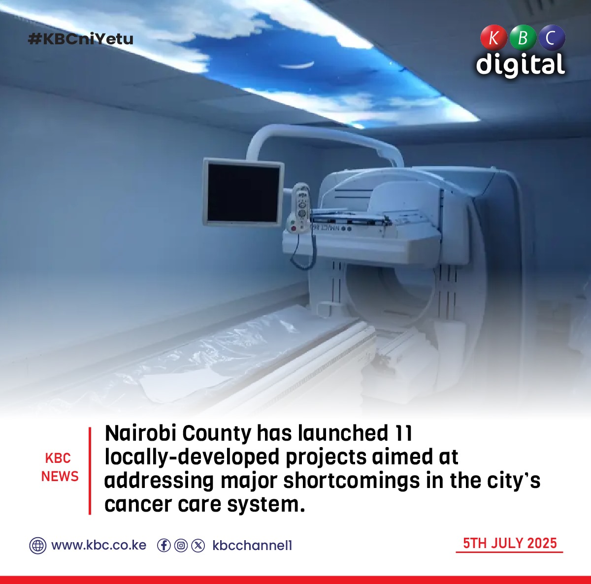 KBCChannel1's tweet photo. Nairobi County has launched 11 locally-developed projects aimed at addressing major shortcomings in the city’s cancer care system.
#corofm ^EM https://t.co/yFoGu1PQgp
