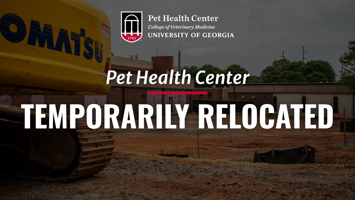 ugavetmed's tweet image. REMINDER: To ensure the safety of our patients and visitors during construction, the Pet Health Center will be temporarily relocated to the UGA Veterinary Teaching Hospital starting Monday, July 7th.
--
🔗 For more information on location and parking: ugavetmed.com/40C8fHB