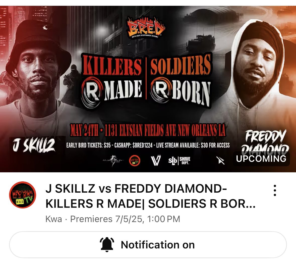 FreddyDiamond32's tweet image. Turn your notifications go subscribe if you not already world premiere droppin at 1pm 
youtu.be/fE7vzvjckOI?si…