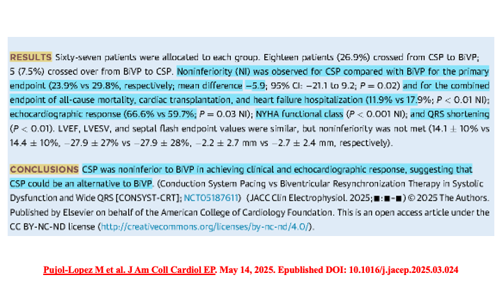 Raviele Antonio (@drraviele) on Twitter photo 📌 CONSYST-CRT trial
👉 #ConductionSystemPacing is not inferior to #BiventricularPacing in👫with an indication to #CRT
#HeartFailure #EPeeps #CardioTwitter #MedTwitter <a href="/MargaridaPujol/">Margarida Pujol Lopez</a> <a href="/arbelo_e/">Elena Arbelo</a> <a href="/Hisdoc1/">Pugal Vijayaraman</a> <a href="/LluisMont2/">Lluís Mont</a> <a href="/KennethEllenbo1/">Kenneth Ellenbogen</a> <a href="/DrRoderickTung/">Roderick Tung</a> <a href="/drjohnm/">John Mandrola, MD</a> <a href="/JagSinghMD/">Jag Singh</a> <a href="/drrakeshg1/">Rakesh Gopinath</a> 📌 CONSYST-CRT trial
👉 #ConductionSystemPacing is not inferior to #BiventricularPacing in👫with an indication to #CRT
#HeartFailure #EPeeps #CardioTwitter #MedTwitter <a href="/MargaridaPujol/">Margarida Pujol Lopez</a> <a href="/arbelo_e/">Elena Arbelo</a> <a href="/Hisdoc1/">Pugal Vijayaraman</a> <a href="/LluisMont2/">Lluís Mont</a> <a href="/KennethEllenbo1/">Kenneth Ellenbogen</a> <a href="/DrRoderickTung/">Roderick Tung</a> <a href="/drjohnm/">John Mandrola, MD</a> <a href="/JagSinghMD/">Jag Singh</a> <a href="/drrakeshg1/">Rakesh Gopinath</a>